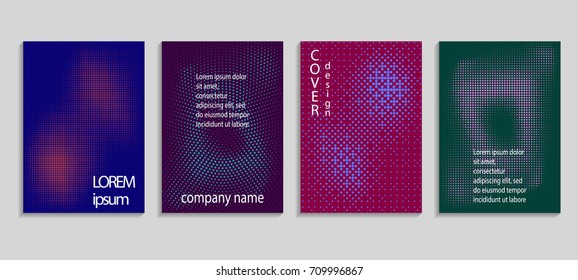 Minimalistic abstract vector halftone cover design. Future geometric background. Vector templates for placards, banners, flyers, presentations and reports