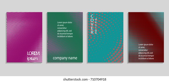 Minimalistic abstract vector halftone cover design template. Future geometric background. Vector templates for placards, banners, flyers, presentations and reports