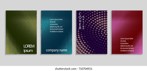 Minimalistic abstract vector halftone cover design template. Future geometric background. Vector templates for placards, banners, flyers, presentations and reports