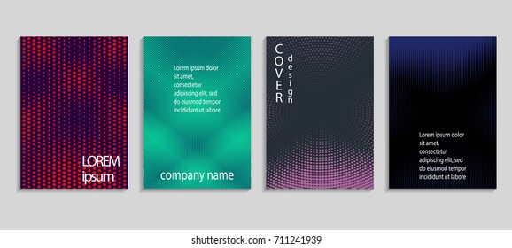 Minimalistic abstract vector halftone cover design template. Future geometric background. Vector templates for placards, banners, flyers, presentations and reports