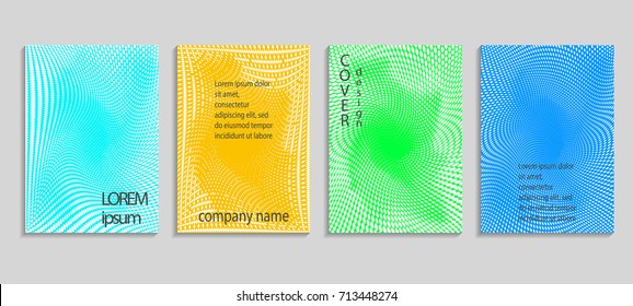 Minimalistic abstract vector halftone cover design template. Future geometric background. Vector templates for placards, banners, flyers, presentations and reports