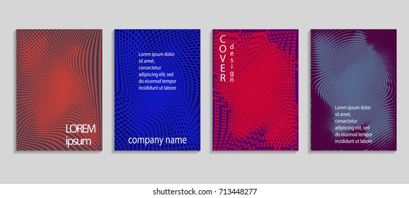 Minimalistic abstract vector halftone cover design template. Future geometric background. Vector templates for placards, banners, flyers, presentations and reports