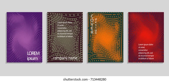 Minimalistic abstract vector halftone cover design template. Future geometric background. Vector templates for placards, banners, flyers, presentations and reports