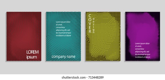 Minimalistic abstract vector halftone cover design template. Future geometric background. Vector templates for placards, banners, flyers, presentations and reports