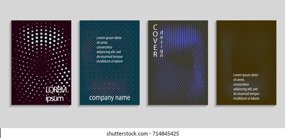 Minimalistic abstract vector halftone cover design template. Future geometric background. Vector templates for placards, banners, flyers, presentations and reports