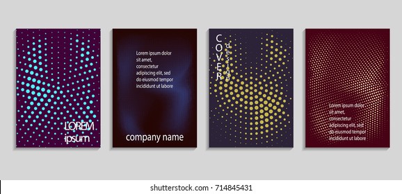 Minimalistic abstract vector halftone cover design template. Future geometric background. Vector templates for placards, banners, flyers, presentations and reports