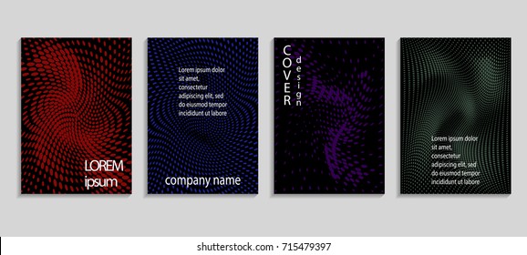Minimalistic abstract vector halftone cover design template. Future geometric background. Vector templates for placards, banners, flyers, presentations and reports