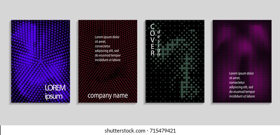 Minimalistic abstract vector halftone cover design template. Future geometric background. Vector templates for placards, banners, flyers, presentations and reports