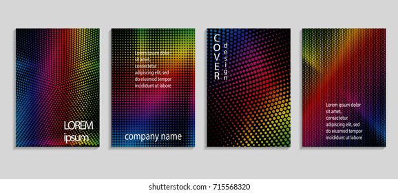 Minimalistic abstract vector halftone cover design template. Future geometric gradient background. Vector templates for placards, banners, flyers, presentations and reports