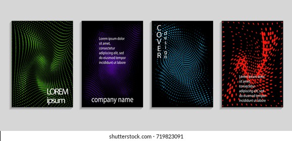 Minimalistic abstract vector halftone cover design template. Future geometric gradient background. Vector templates for placards, banners, flyers, presentations and reports