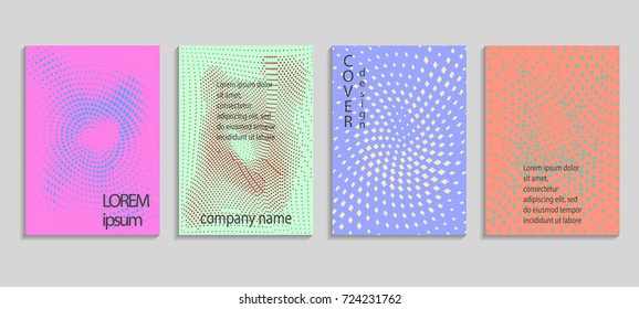 Minimalistic abstract vector halftone cover design template. Future geometric gradient background. Vector templates for placards, banners, flyers, presentations and reports