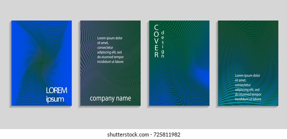 Minimalistic abstract vector halftone cover design template with lines. Future geometric gradient background. Vector templates for placards, banners, flyers, presentations and reports