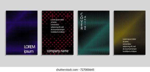 Minimalistic abstract vector halftone cover design template with lines. Future geometric gradient background. Vector templates for placards, banners, flyers, presentations and reports