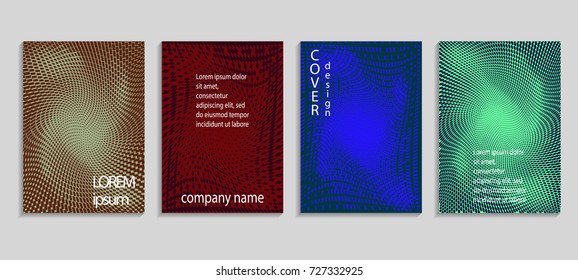 Minimalistic abstract vector halftone cover design template. Future geometric gradient background. Vector templates for placards, banners, flyers, presentations and reports