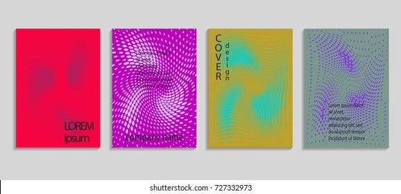 Minimalistic abstract vector halftone cover design template. Future geometric gradient background. Vector templates for placards, banners, flyers, presentations and reports