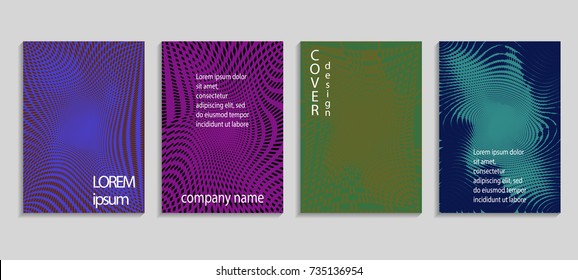 Minimalistic abstract vector halftone cover design template. Future geometric gradient background. Vector templates for placards, banners, flyers, presentations and reports
