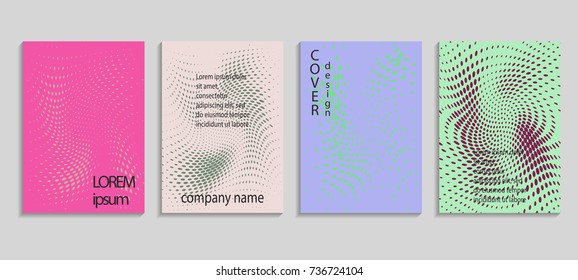 Minimalistic abstract vector halftone cover design template. Future geometric gradient background. Vector templates for placards, banners, flyers, presentations and reports