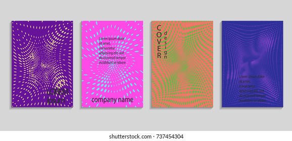 Minimalistic abstract vector halftone cover design template. Future geometric gradient background. Vector templates for placards, banners, flyers, presentations and reports