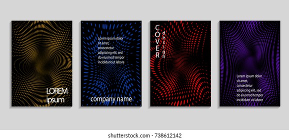 Minimalistic abstract vector halftone cover design template. Future geometric gradient background. Vector templates for placards, banners, flyers, presentations and reports