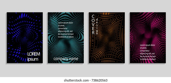 Minimalistic abstract vector halftone cover design template. Future geometric gradient background. Vector templates for placards, banners, flyers, presentations and reports