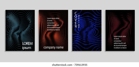 Minimalistic abstract vector halftone cover design template. Future geometric gradient background. Vector templates for placards, banners, flyers, presentations and reports
