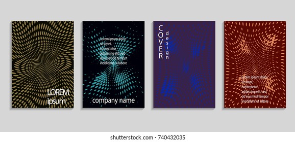 Minimalistic abstract vector halftone cover design template. Future geometric gradient background. Vector templates for placards, banners, flyers, presentations and reports