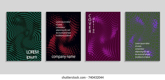 Minimalistic abstract vector halftone cover design template. Future geometric gradient background. Vector templates for placards, banners, flyers, presentations and reports