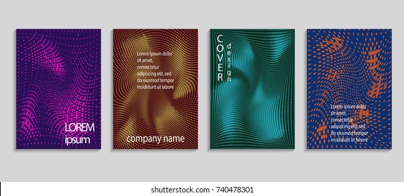 Minimalistic abstract vector halftone cover design template. Future geometric gradient background. Vector templates for placards, banners, flyers, presentations and reports