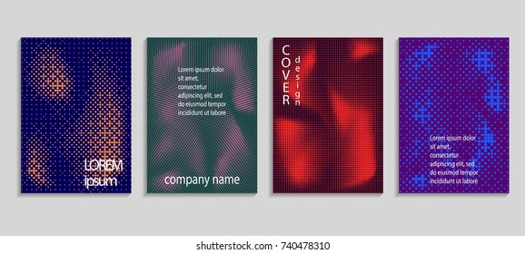 Minimalistic abstract vector halftone cover design template. Future geometric gradient background. Vector templates for placards, banners, flyers, presentations and reports