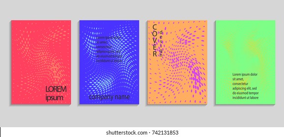 Minimalistic abstract vector halftone cover design template. Future geometric gradient background. Vector templates for placards, banners, flyers, presentations and reports