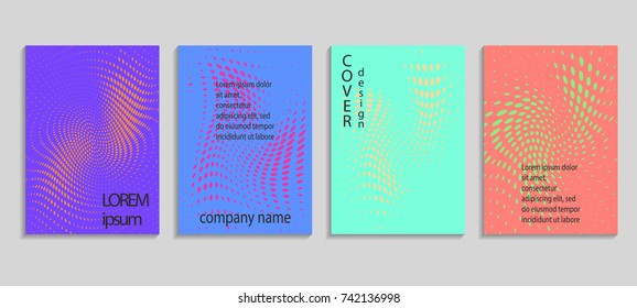 Minimalistic abstract vector halftone cover design template. Future geometric gradient background. Vector templates for placards, banners, flyers, presentations and reports.