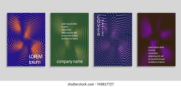 Minimalistic abstract vector halftone cover design template. Future geometric gradient background. Vector templates for placards, banners, flyers, presentations and reports