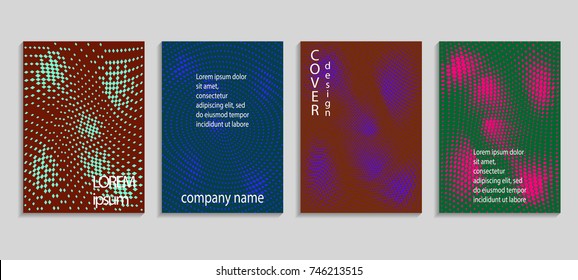 Minimalistic abstract vector halftone cover design template. Future geometric gradient background. Vector templates for placards, banners, flyers, presentations and reports