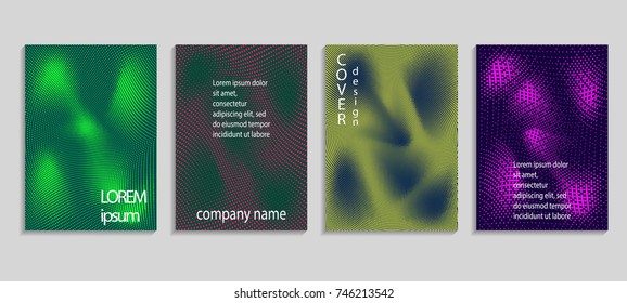 Minimalistic abstract vector halftone cover design template. Future geometric gradient background. Vector templates for placards, banners, flyers, presentations and reports