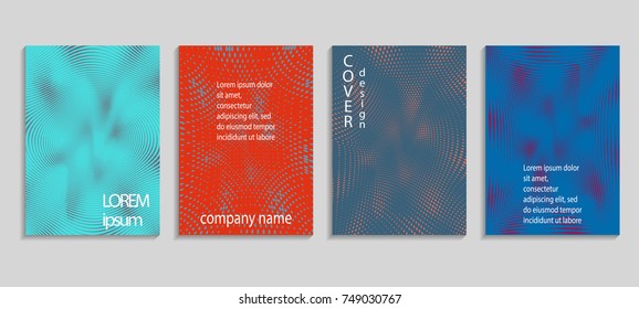 Minimalistic abstract vector halftone cover design template. Future geometric gradient background. Vector templates for placards, banners, flyers, presentations and reports