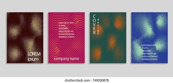 Minimalistic abstract vector halftone cover design template. Future geometric gradient background. Vector templates for placards, banners, flyers, presentations and reports