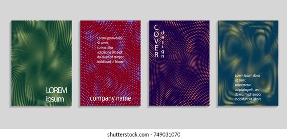 Minimalistic abstract vector halftone cover design template. Future geometric gradient background. Vector templates for placards, banners, flyers, presentations and reports
