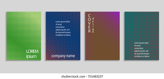 Minimalistic abstract vector halftone cover design template. Future geometric gradient background. Vector templates for placards, banners, flyers, presentations and reports