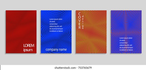 Minimalistic abstract vector halftone cover design template. Future geometric gradient background. Vector templates for placards, banners, flyers, presentations and reports