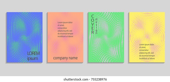 Minimalistic abstract vector halftone cover design template. Future geometric gradient background. Vector templates for placards, banners, flyers, presentations and reports