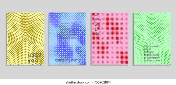 Minimalistic abstract vector halftone cover design template. Future geometric gradient background. Vector templates for placards, banners, flyers, presentations and reports