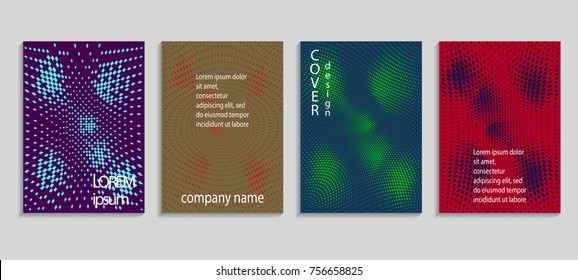 Minimalistic abstract vector halftone cover design template. Future geometric gradient background. Vector templates for placards, banners, flyers, presentations and reports
