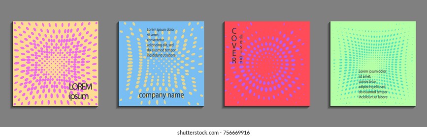 Minimalistic abstract vector halftone cover design template. Future geometric gradient background. Vector templates for placards, banners, flyers, presentations and reports