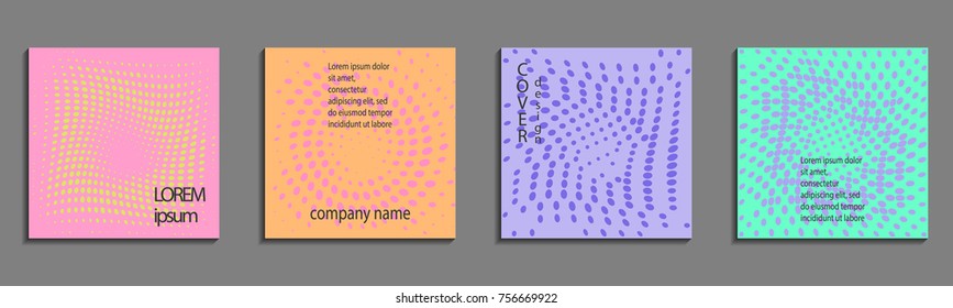 Minimalistic abstract vector halftone cover design template. Future geometric gradient background. Vector templates for placards, banners, flyers, presentations and reports