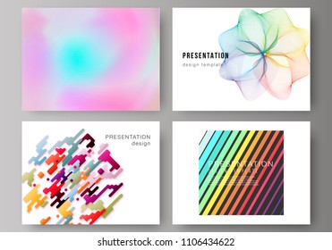 The minimalistic abstract vector illustration of the editable layout of the presentation slides design business templates. Abstract colorful geometric backgrounds in minimalistic design to choose from