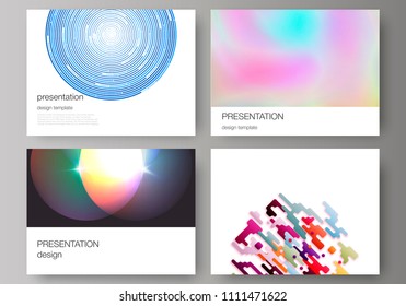 The minimalistic abstract vector illustration of the editable layout of the presentation slides design business templates. Abstract colorful geometric backgrounds in minimalistic design to choose from