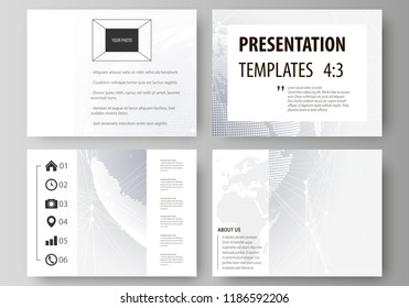 The minimalistic abstract vector illustration of the editable layout of the presentation slides design business templates. Chemistry pattern. Molecule structure. Medical, science background.