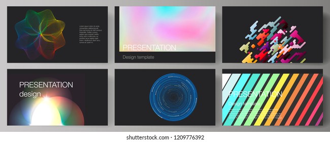 The minimalistic abstract vector illustration of the editable layout of the presentation slides design business templates. Abstract colorful geometric backgrounds in minimalistic design to choose from