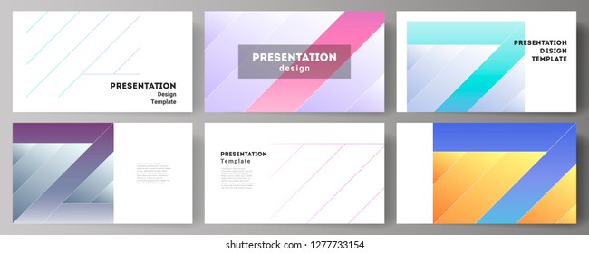The minimalistic abstract vector illustration of the editable layout of the presentation slides design business templates. Creative modern cover concept, colorful background.