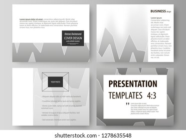 The minimalistic abstract vector illustration of the editable layout of the presentation slides design business templates. Rows of colored diagram with peaks of different height.